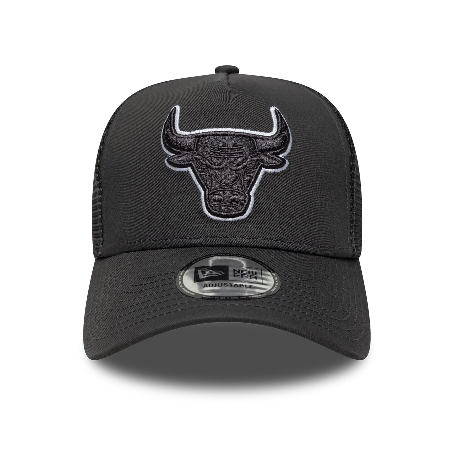Gorra de camionero A-Frame NBA Outline Chicago Bulls de New Era - Gris Oscuro-Blanco