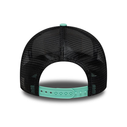 Gorra de camionero A-Frame Location Patch Portofino de New Era - Aguamarina-Negro