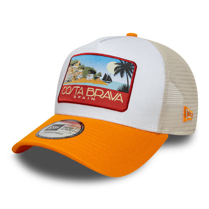 Gorra de camionero A-Frame Location Patch Costa Brava de New Era - Naranja-Piedra