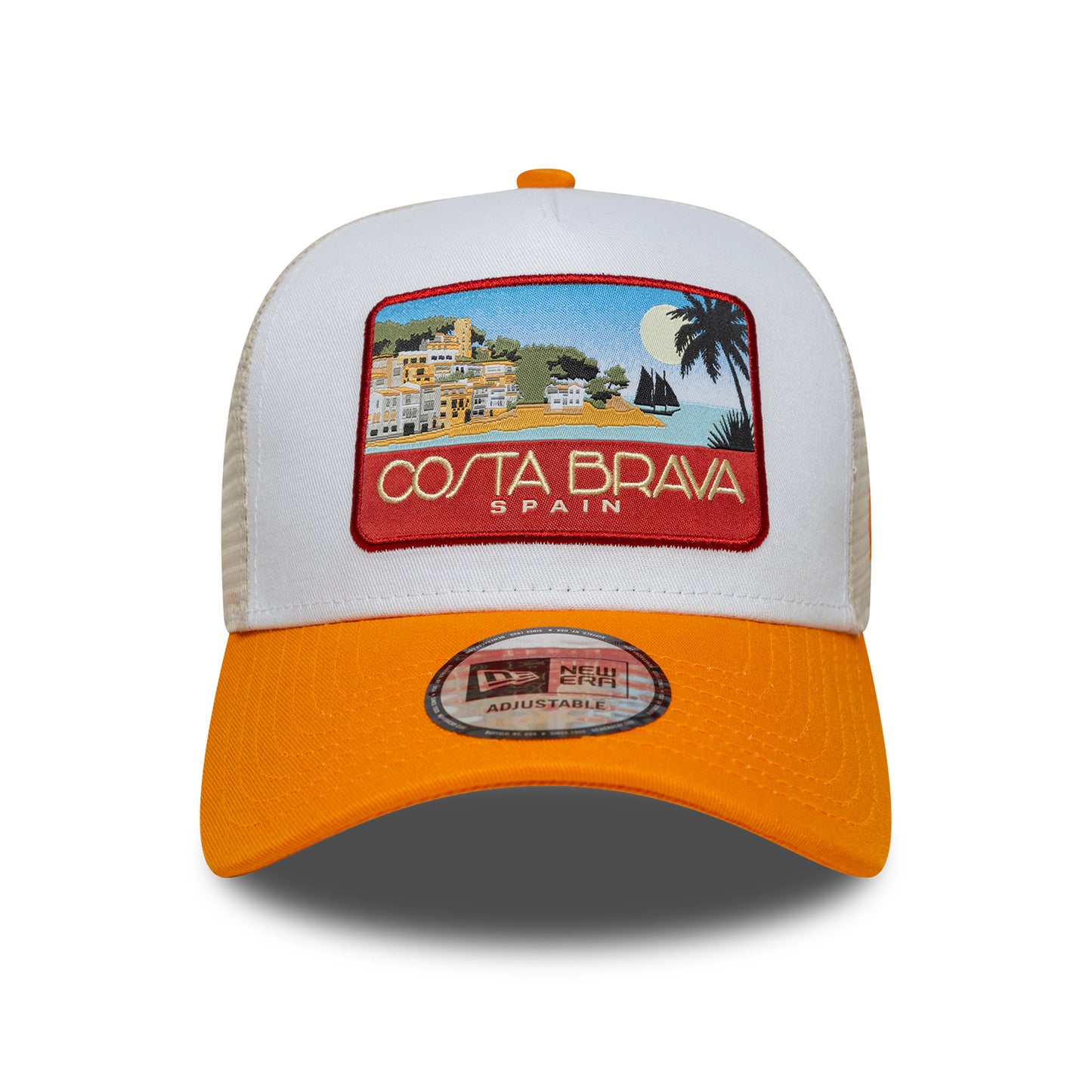 Gorra de camionero A-Frame Location Patch Costa Brava de New Era - Naranja-Piedra