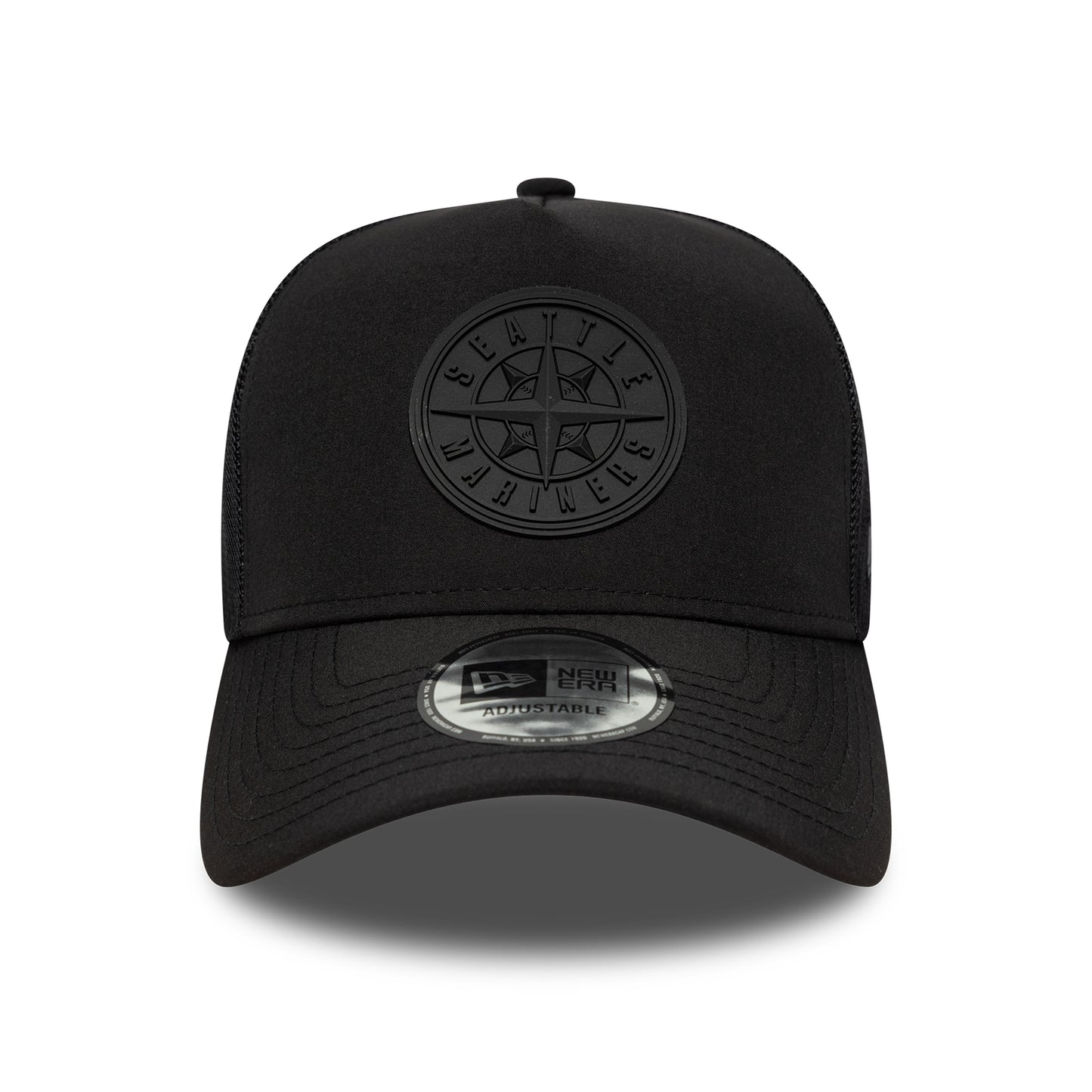 Gorra de camionero A-Frame MLB Sport Featherweight Seattle Mariners de New Era - Negro sobre Negro