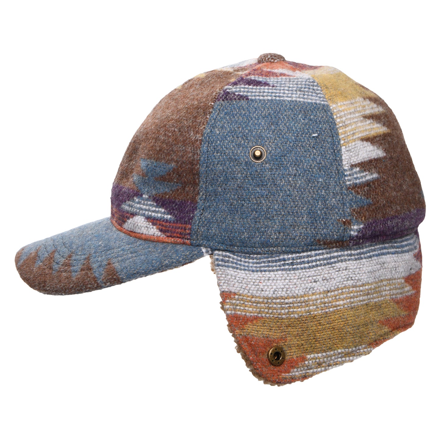 Gorra de béisbol Sapos estampado azteca con orejeras de Scala - Vaquero Multi