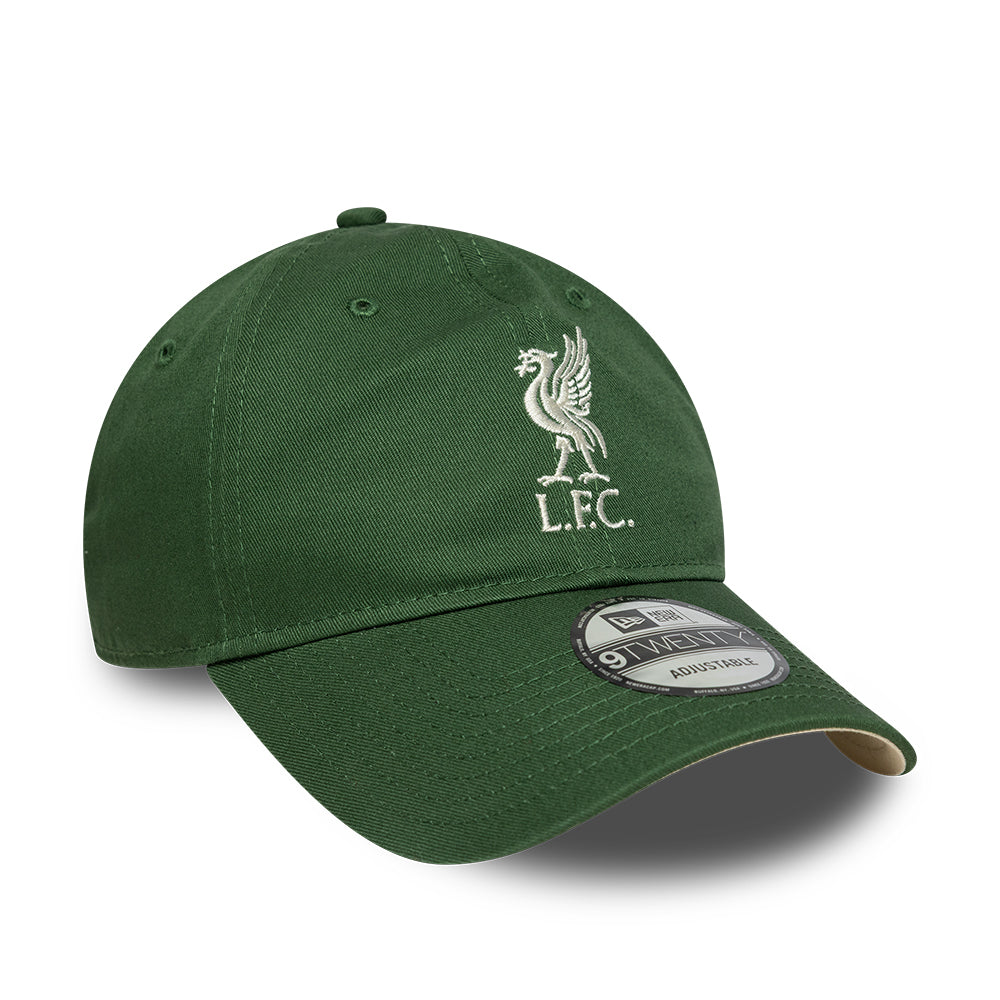 Gorra de béisbol 9TWENTY de temporada Liverpool FC de New Era - Verde Oscuro-Crema