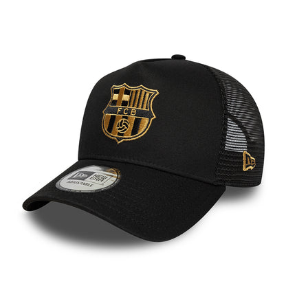 Gorra de camionero 9FORTY A-Frame FC Barcelona de New Era - Negro-Dorado