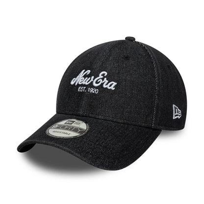Gorra de béisbol 9FORTY de tejido vaquero de New Era - Negro