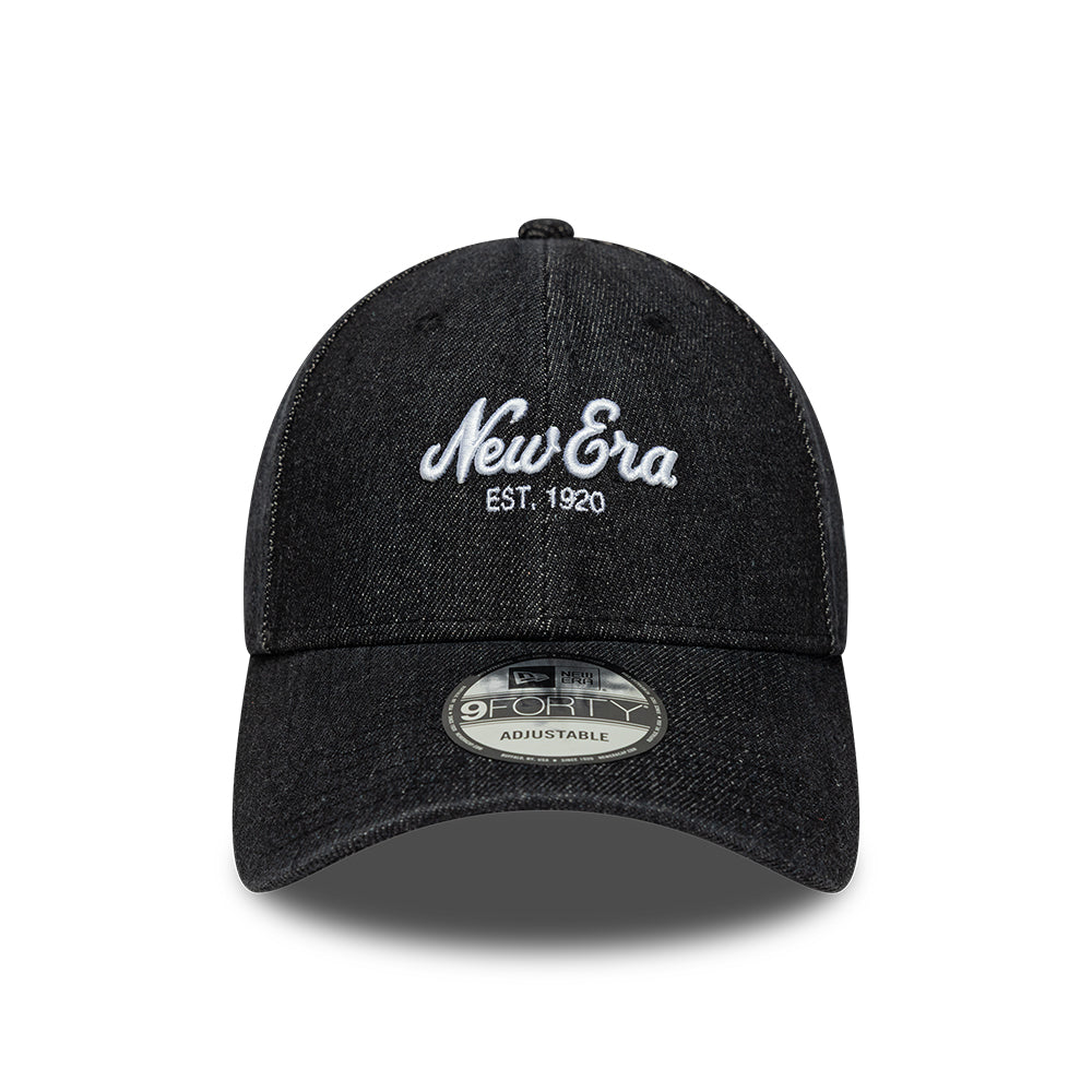 Gorra de béisbol 9FORTY de tejido vaquero de New Era - Negro