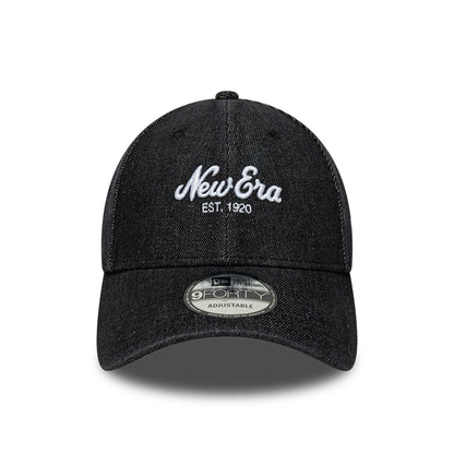 Gorra de béisbol 9FORTY de tejido vaquero de New Era - Negro