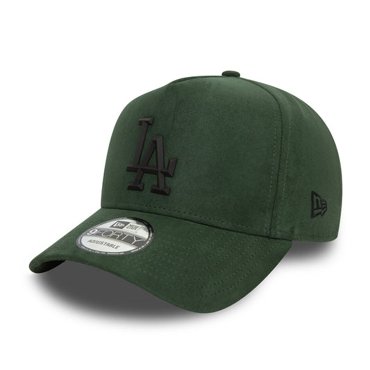 Gorra Snapback 9FORTY A-Frame MLB Faux Suede L.A. Dodgers de New Era - Verde Oscuro-Negro