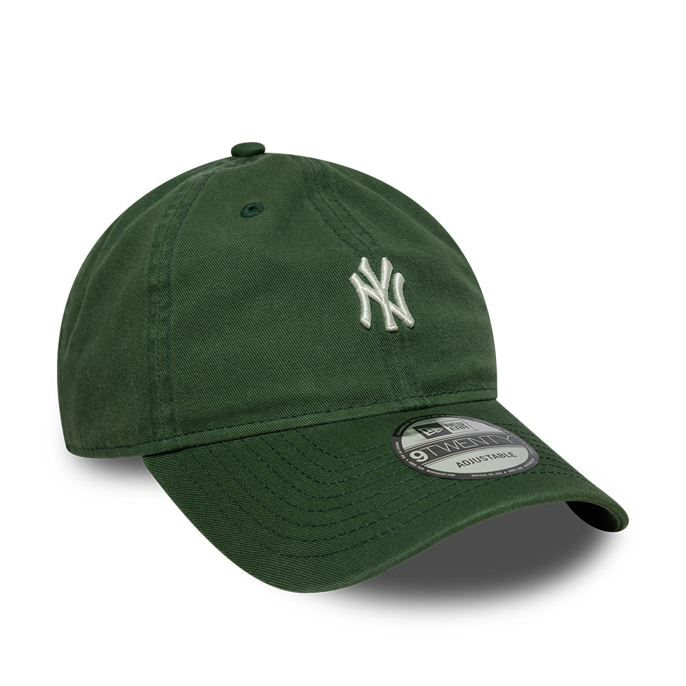Gorra de béisbol 9TWENTY Mini logotipo de la MLB New York Yankees de New Era - Verde Oscuro-Blanco