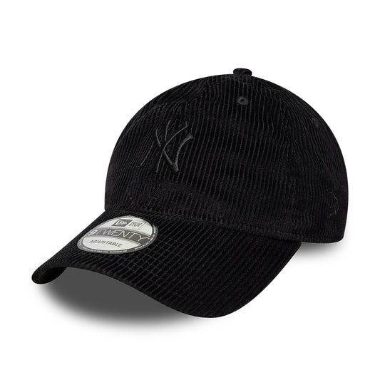 Gorra de béisbol 9TWENTY MLB Cord Midi New York Yankees de New Era - Negro sobre Negro