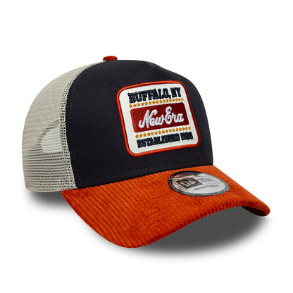 Gorra de camionero 9FORTY A-Frame Patch Cord de New Era - Azul Marino-Rojo Encendido