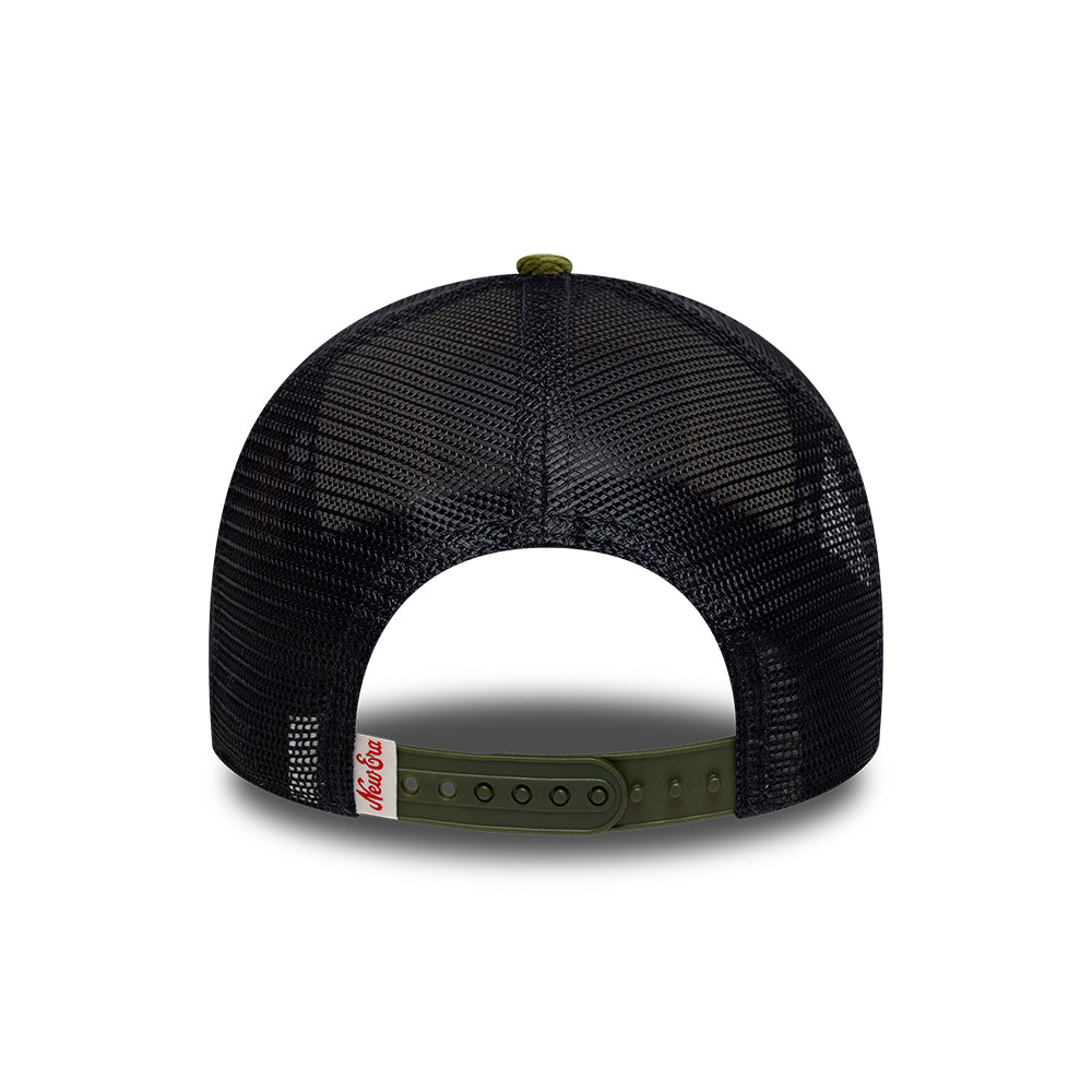 Gorra de camionero 9FORTY A-Frame Patch Cord de New Era - Crema-Verde Oliva