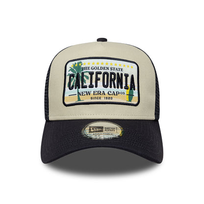 Gorra de camionero 9FORTY A-Frame License Plate California de New Era - Piedra-Azul Marino