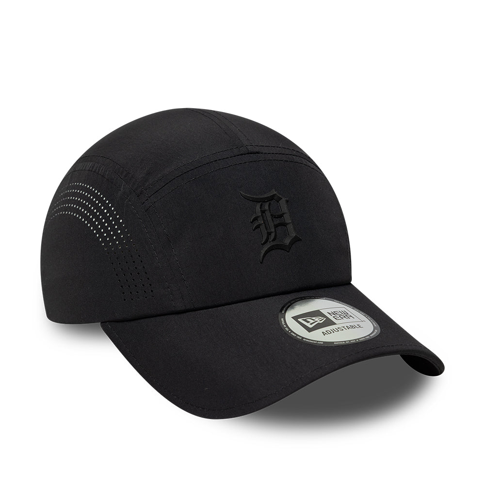 Gorra 5 paneles MLB Tech Midi Runner Detroit Tigers de New Era - Negro sobre Negro