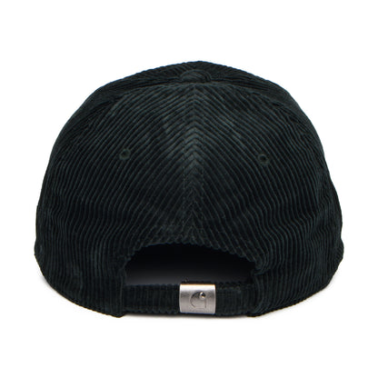 Gorra de béisbol Harlem de pana de Carhartt WIP - Bosque Oscuro-Blanco