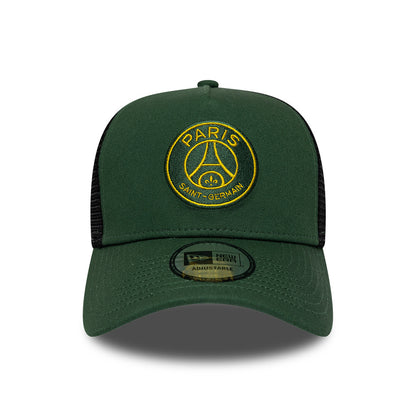 Gorra de camionero A-Frame de temporada Paris Saint-Germain FC de New Era - Verde Oscuro