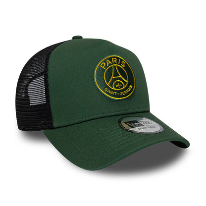 Gorra de camionero A-Frame de temporada Paris Saint-Germain FC de New Era - Verde Oscuro
