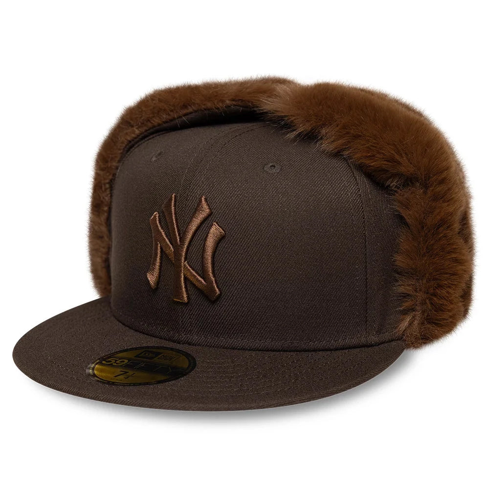 Gorra de béisbol 59FIFTY MLB World Series Dogear New York Yankees con orejeras de New Era - Marrón