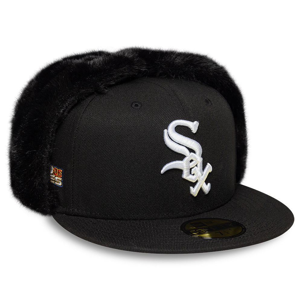 Gorra de béisbol 59FIFTY MLB World Series Dogear Chicago White Sox con orejeras de New Era - Negro-Blanco
