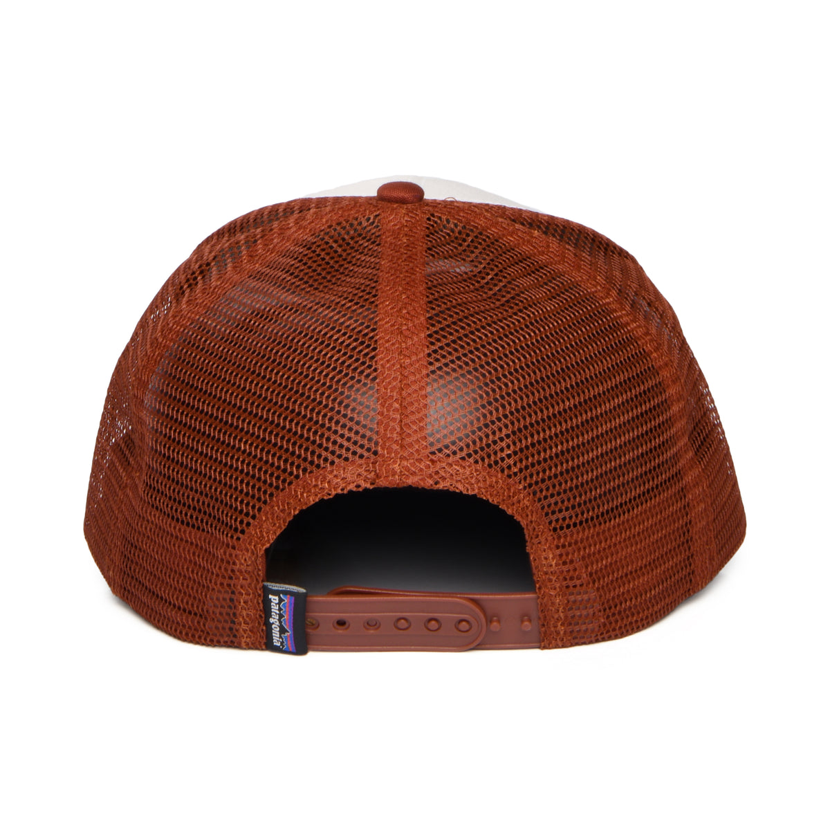 Gorra de camionero P-6 Logo de algodón orgánico de Patagonia - Blanco-Ladrillo