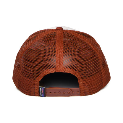 Gorra de camionero P-6 Logo de algodón orgánico de Patagonia - Blanco-Ladrillo