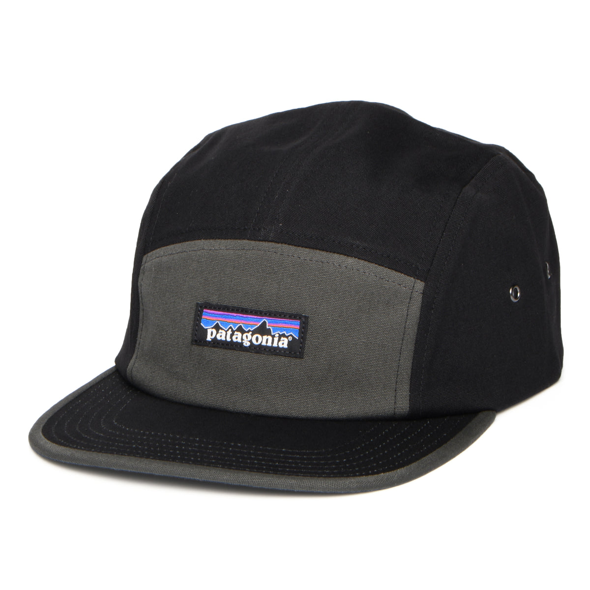 Gorra 5 paneles P-6 Graphic Maclure de algodón orgánico de Patagonia - Negro-Gris
