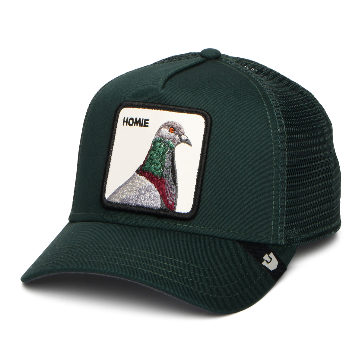 Gorra de camionero Homie Pigeon de Goorin - Verde Oscuro