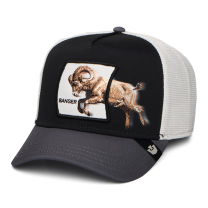 Gorra de camionero Migration Banger de Goorin - Negro-Gris-Blanco
