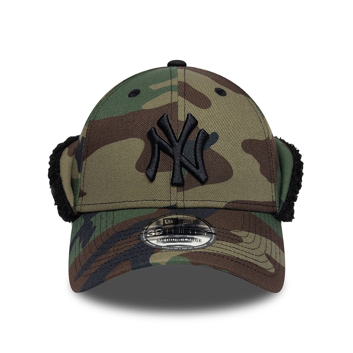 Gorra de béisbol 39THIRTY MLB Down Flap New York Yankees de New Era - Camuflaje-Negro