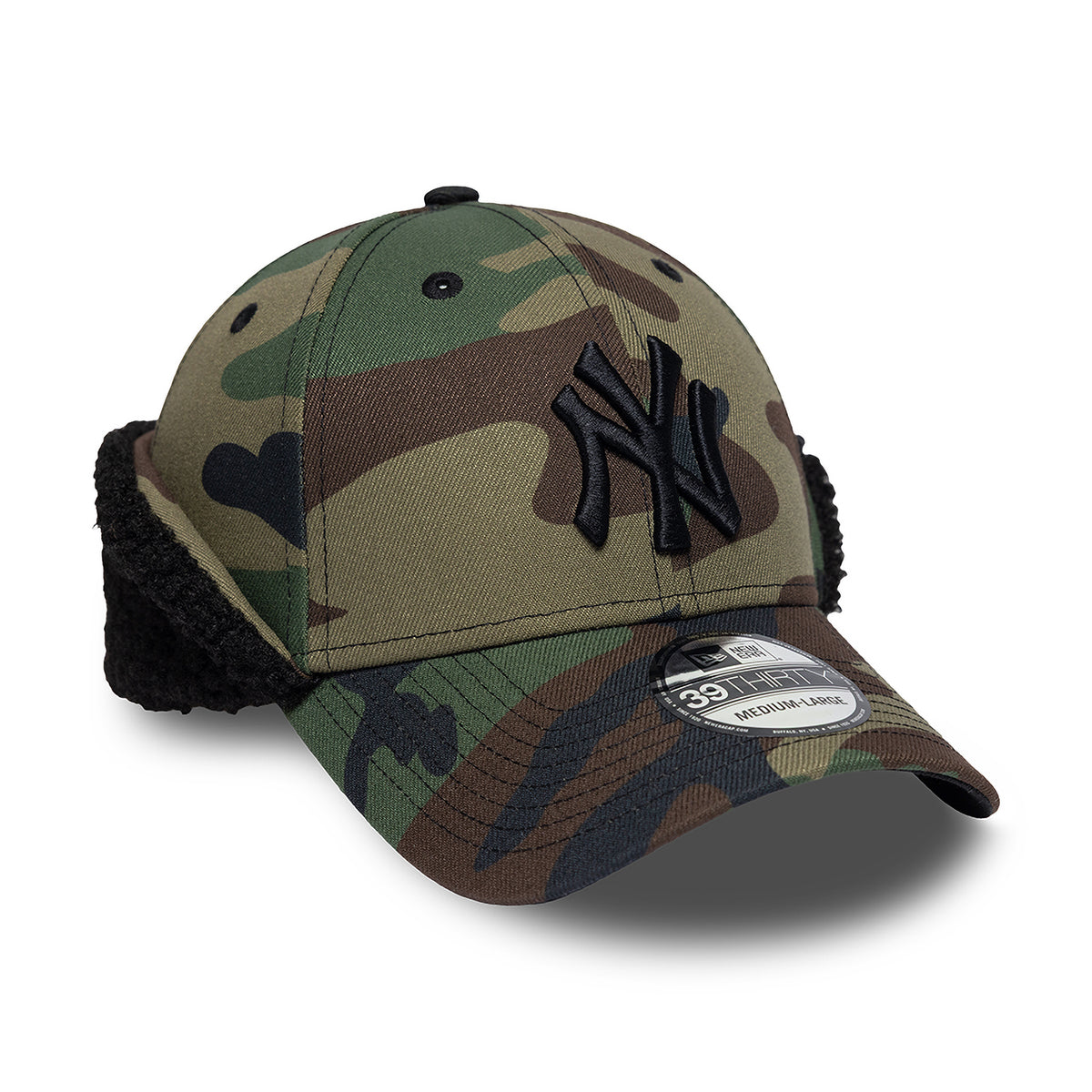 Gorra de béisbol 39THIRTY MLB Down Flap New York Yankees de New Era - Camuflaje-Negro