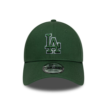 Gorra de béisbol 9FORTY MLB Team Outline L.A. Dodgers de New Era - Verde Oscuro-Blanco