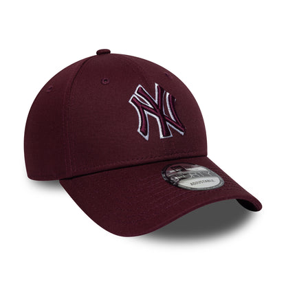 Gorra de béisbol 9FORTY MLB Team Outline New York Yankees de New Era - Granate-Blanco