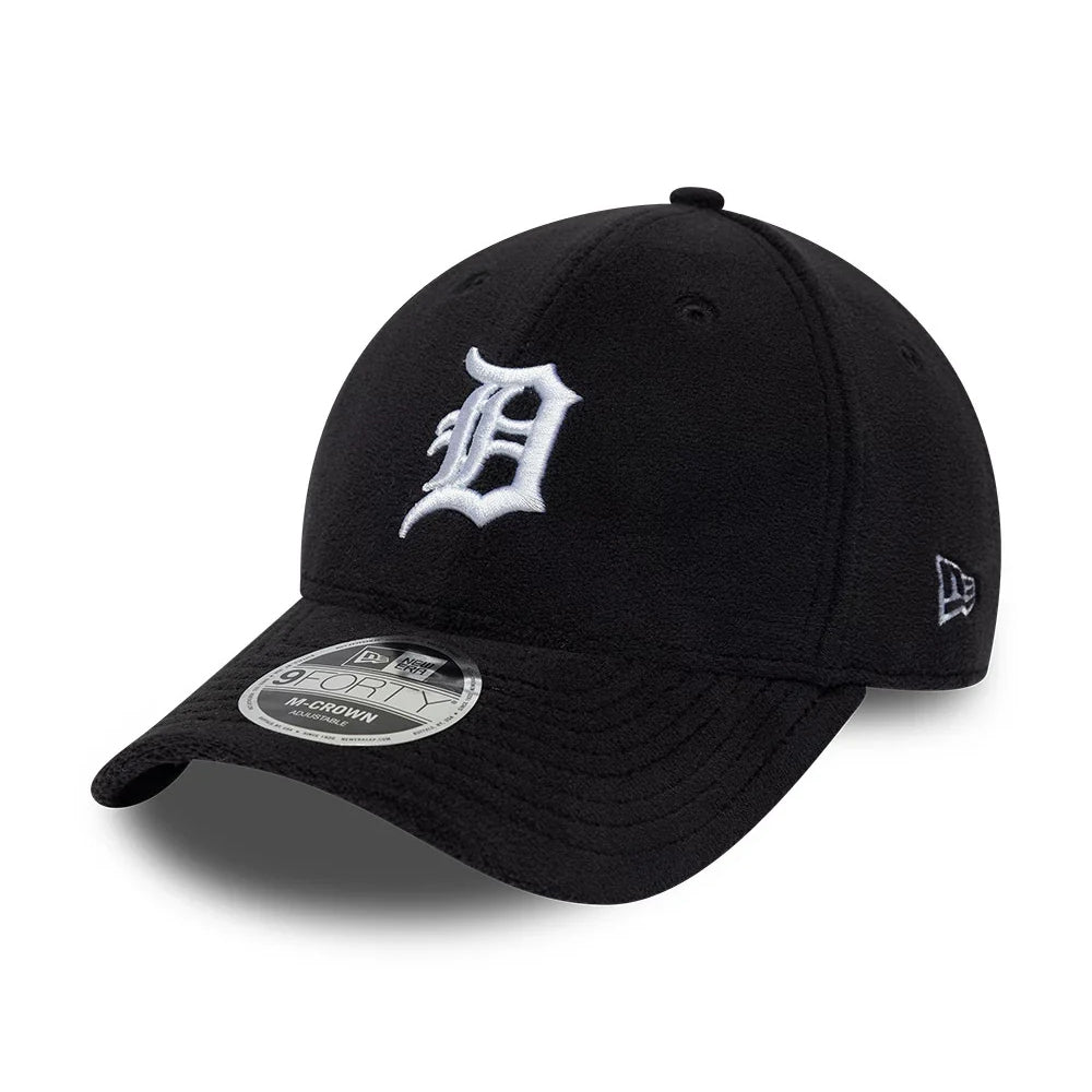 Gorra de béisbol 9FORTY M-Crown MLB Fleece Detroit Tigers de New Era - Negro-Blanco