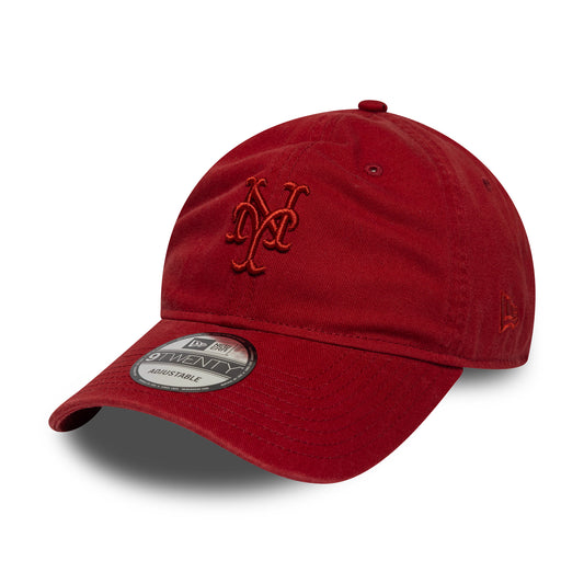Gorra de béisbol 9TWENTY MLB Washed Midi Logo New York Mets de New Era - Rojo Intenso