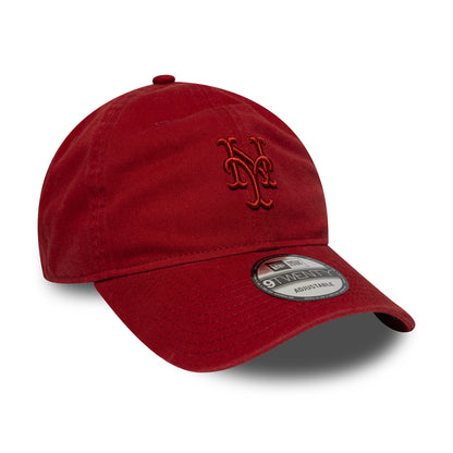 Gorra de béisbol 9TWENTY MLB Washed Midi Logo New York Mets de New Era - Rojo Intenso
