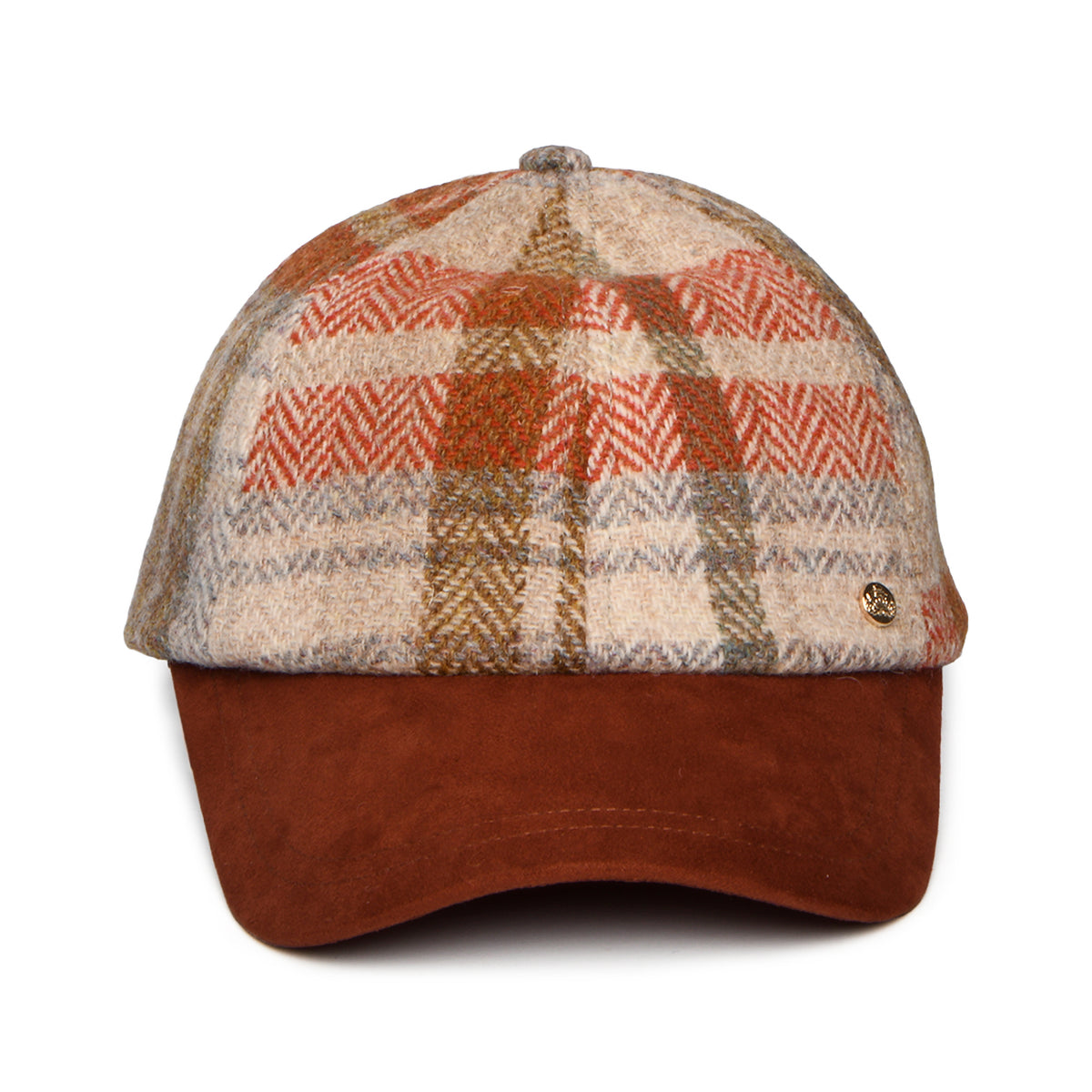 Gorra de béisbol de Harris Tweed de Failsworth - Rojo Óxido-Avena