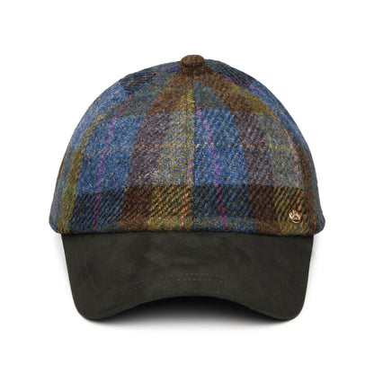 Gorra de béisbol de Harris Tweed de Failsworth - Verde Musgo-Azul
