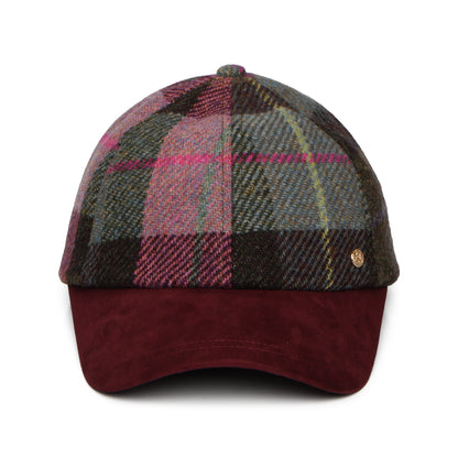 Gorra de béisbol de Harris Tweed de Failsworth - Burdeos-Verde Musgo