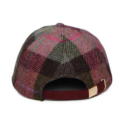 Gorra de béisbol de Harris Tweed de Failsworth - Burdeos-Verde Musgo