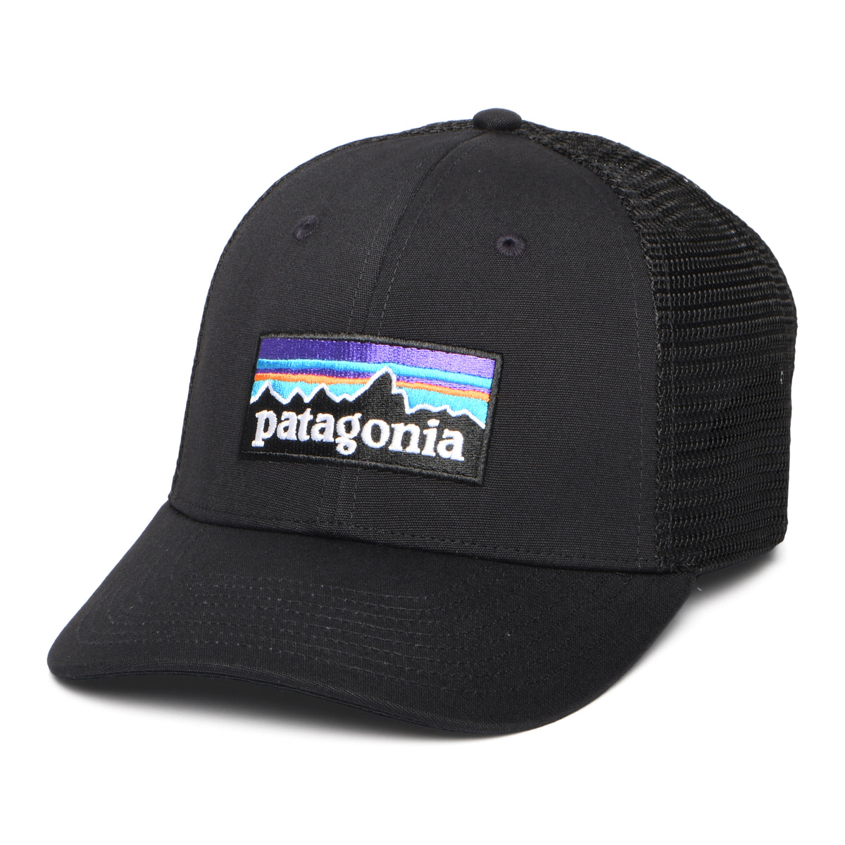 Gorra de camionero P-6 Logo LoPro de algodón orgánico de Patagonia - Negro
