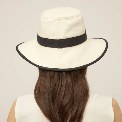 Sombrero Adrienne plegable de cáñamo de Tilley - Negro-Blanco