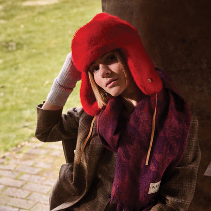 Gorro Aviador Lucerne Bomber de piel sintética de Barts - Rojo