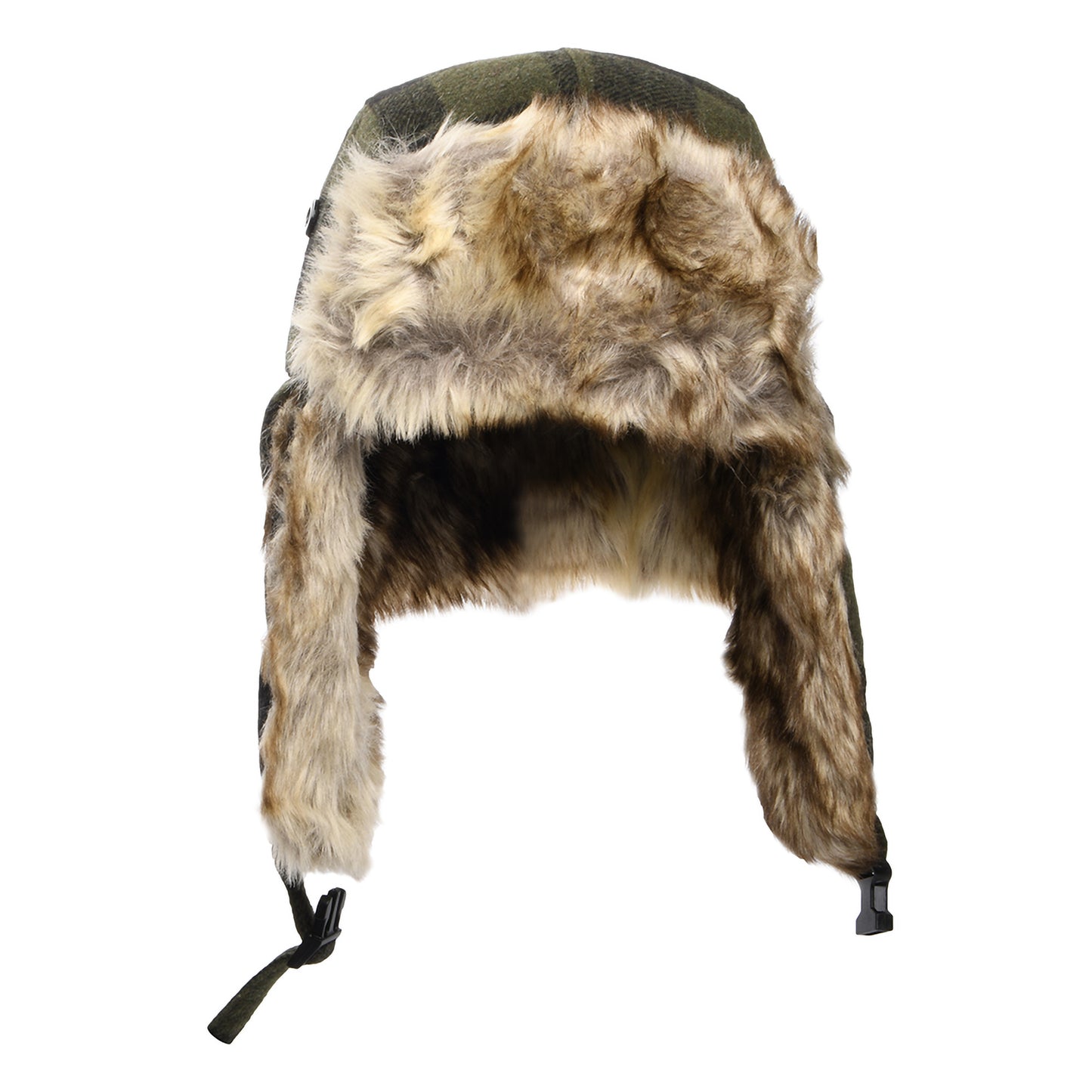 Gorro Aviador Saint Cloud a cuadros de Scala - Verde Oliva