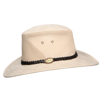Sombrero Outback Voyager ventilado de piel sintética de Denton - Beige