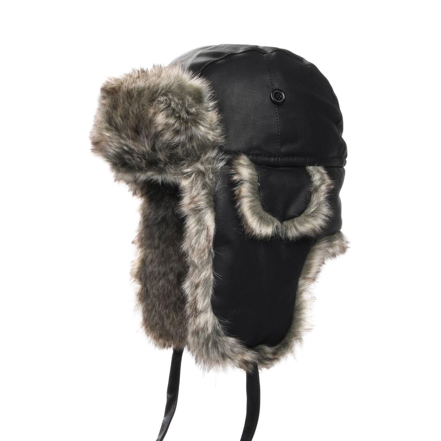 Sombrero Trapper de piel sintética de Jaxon & James - Negro