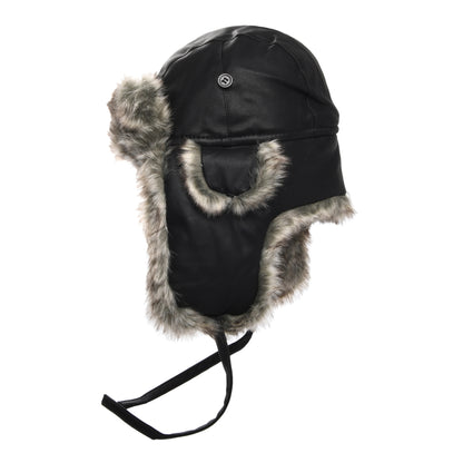 Sombrero Trapper de piel sintética de Jaxon & James - Negro
