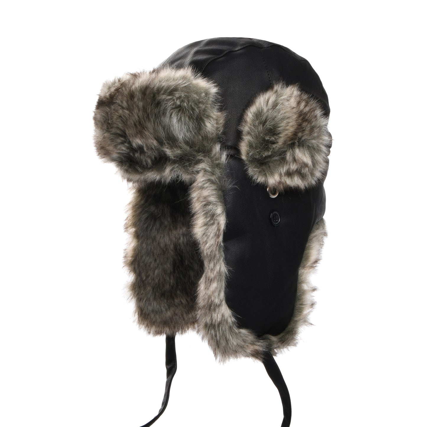 Sombrero Trapper de piel sintética de Jaxon & James - Negro