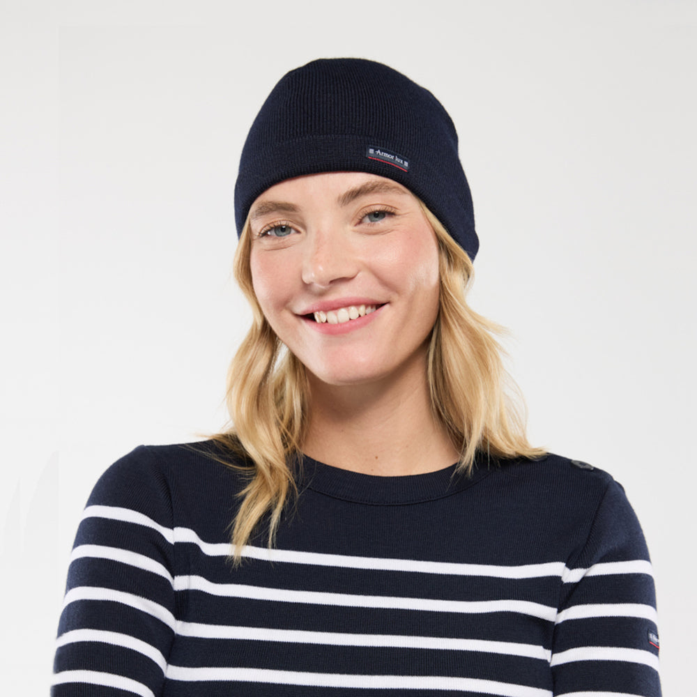 Gorro Beanie Lannion de lana pura de Armor Lux - Azul Marino