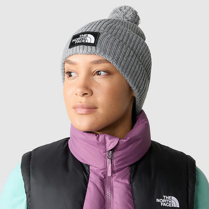 Gorro con Pompón Logo Box reciclada de The North Face - Gris Jaspeado
