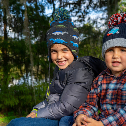 Gorro con pompón niños Dino Peruvian de Scala - Gris